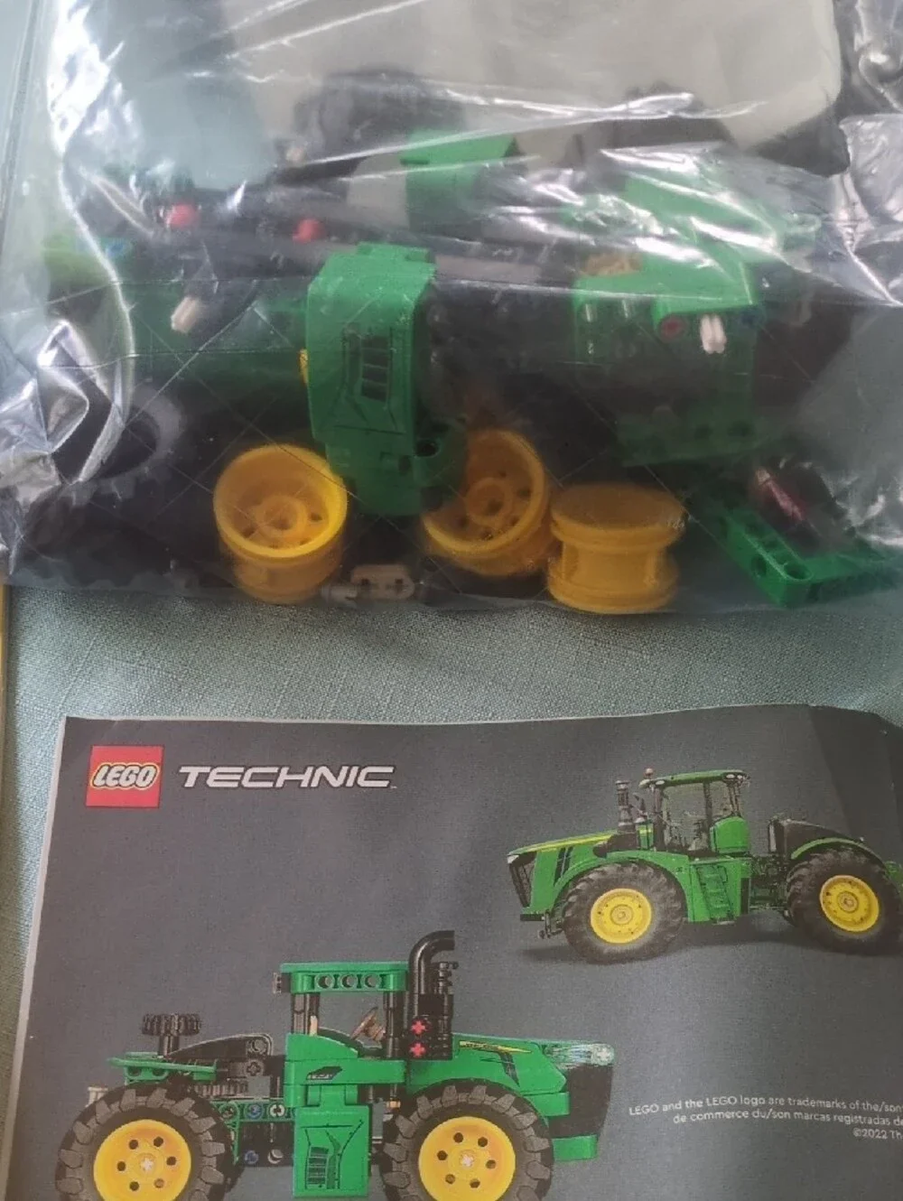 LEGO Technic Green & Yellow Tractor with Trailer